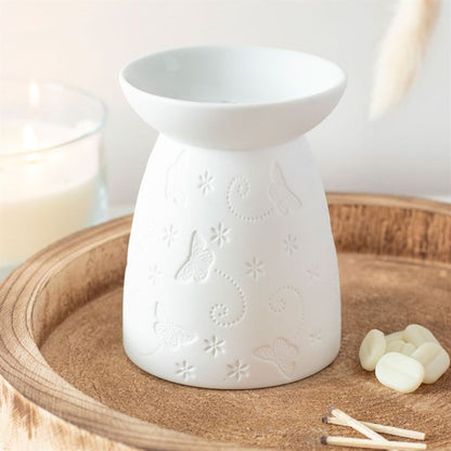 White Ceramic Butterfly Oil Burner