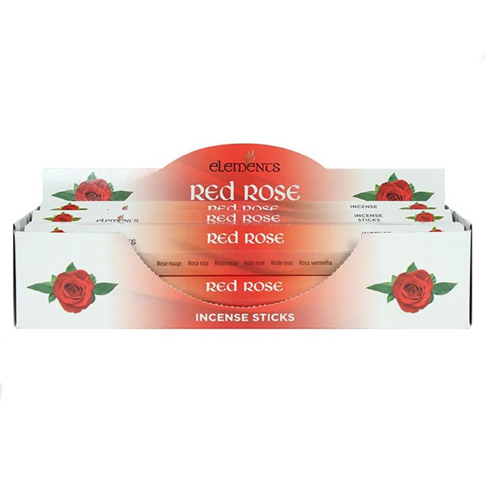 Set of 6 Packets of Elements Red Rose Incense Sticks