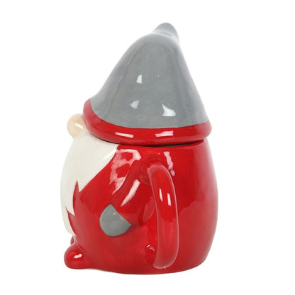 Red and Grey Gonk Lidded Mug