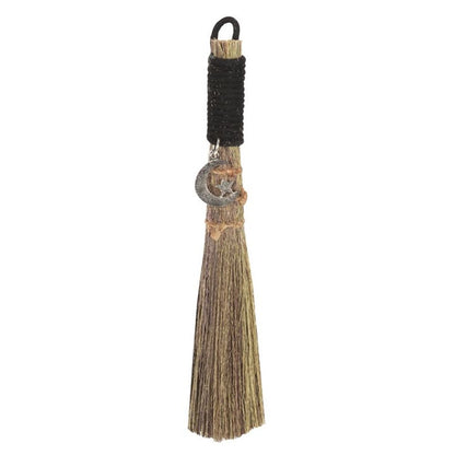 Broom with Crescent Moon Charm -20cm