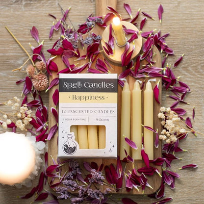 Pack of 12 Happiness Spell Candles