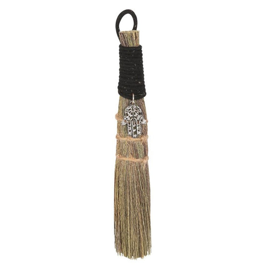 Broom with Hamsa Hand Charm
20cm