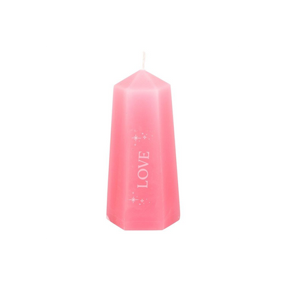 Love Crystal Candle with Rough Rose Quartz