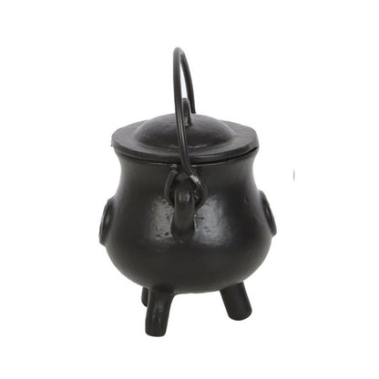 Smooth Cast Iron Cauldron with Pentagram - 7.5cm