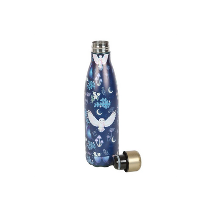 Night Flight Owl Print Metal Water Bottle