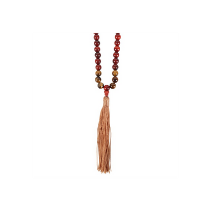 Self Expression Rosewood & Tiger's Eye Mallah Necklace