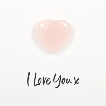 I Love You Rose Quartz Crystal Heart Greeting Card