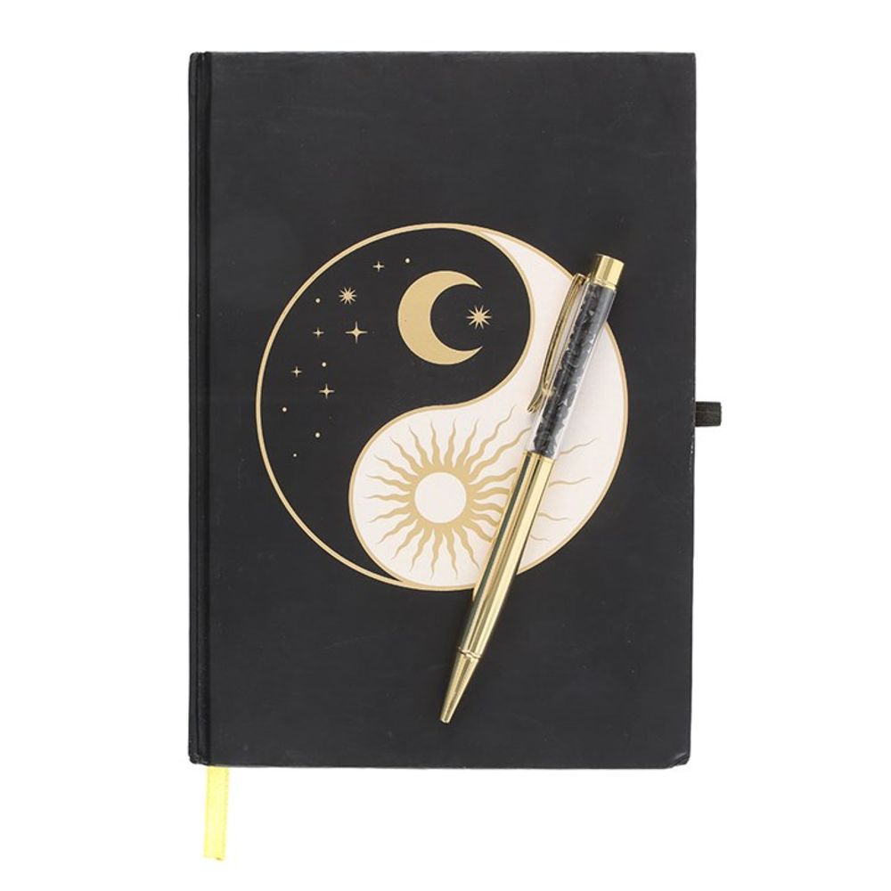 Yin Yang Journal with Black Obsidian Pen