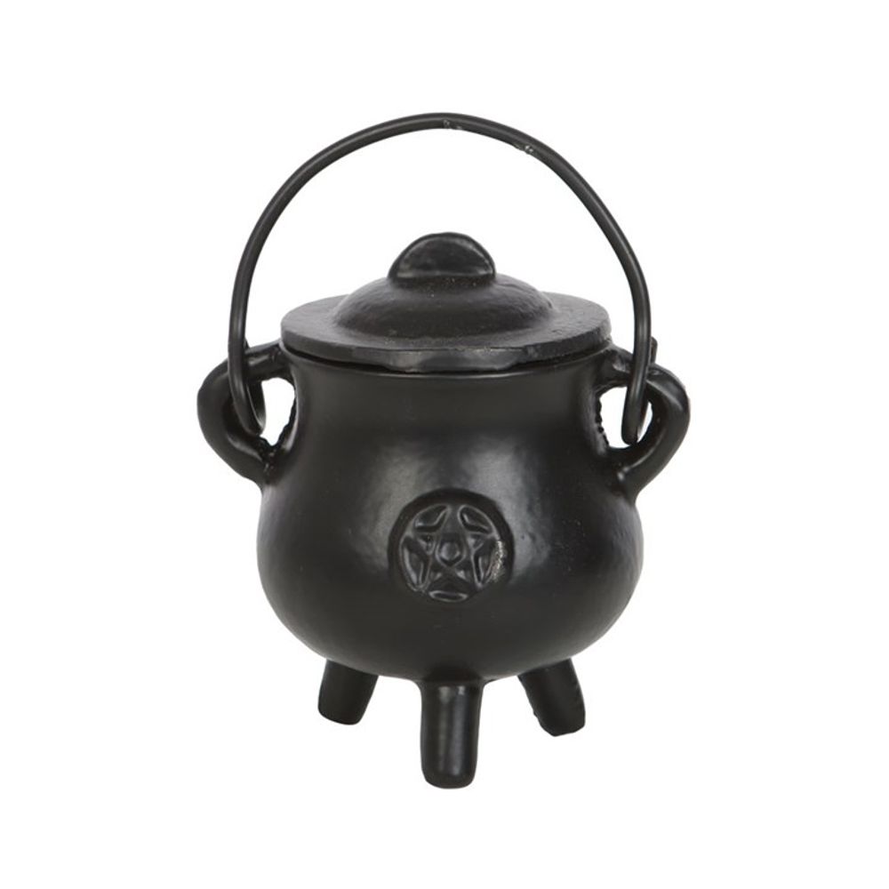 Smooth Cast Iron Cauldron with Pentagram - 7.5cm