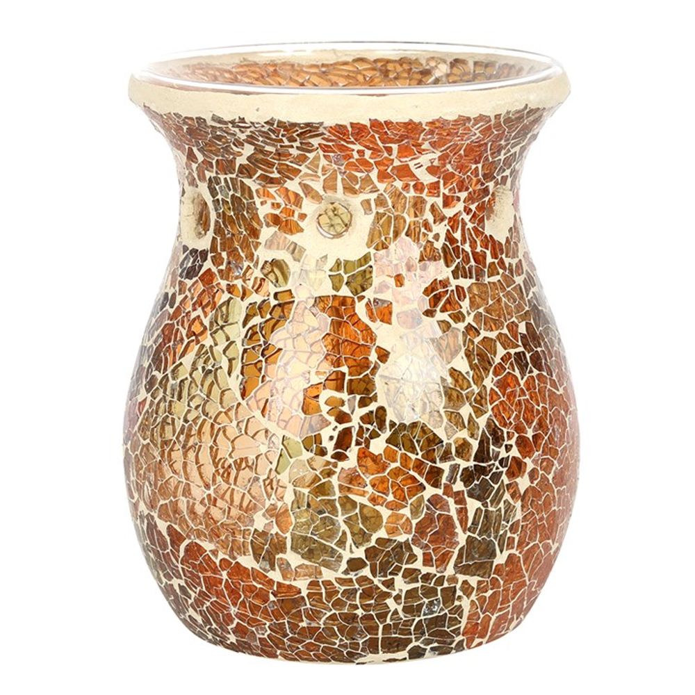 Large Brown Crackle Oil Burner