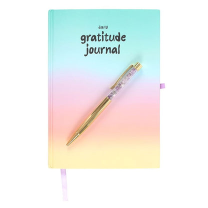 Multicoloured Gratitude Journal with Amethyst Pen