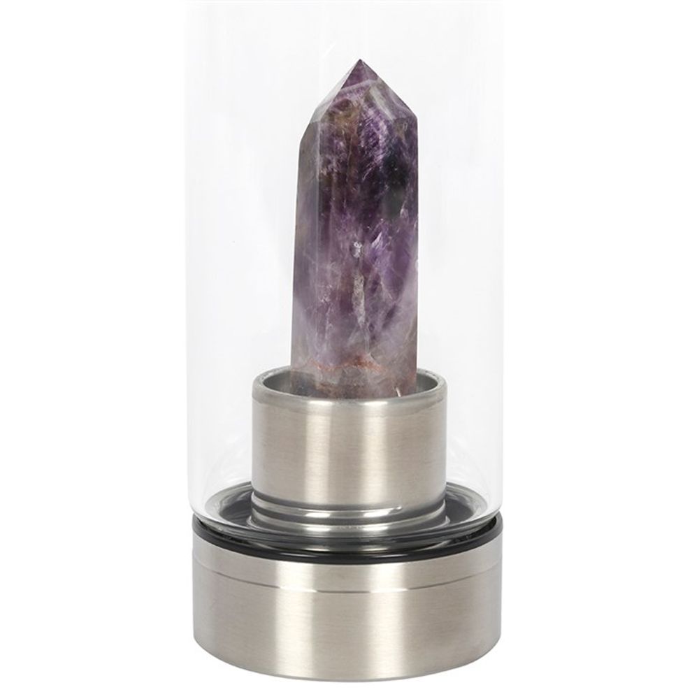 Amethyst Calming Glass Water Bottle