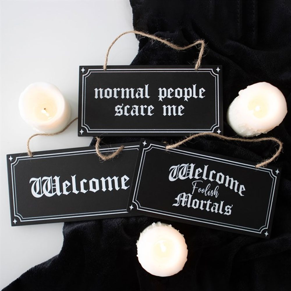 Normal People Scare Me Hanging Sign