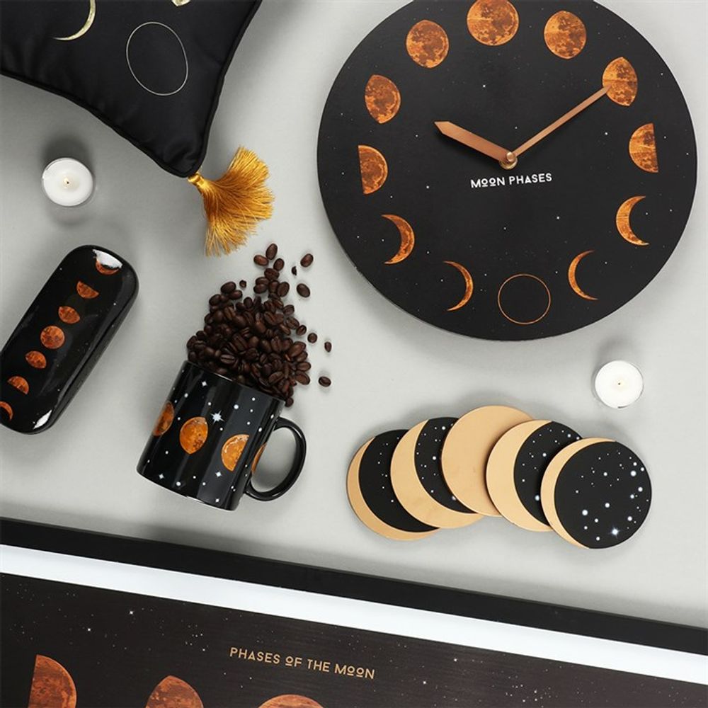 Moon Phases 5-Piece Coaster Set