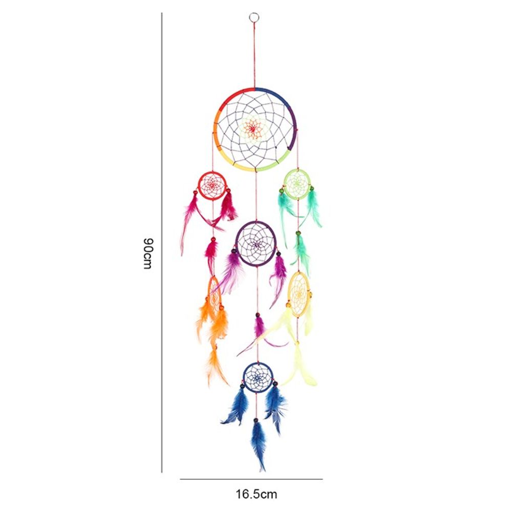 Multi Rainbow Dreamcatcher 90cm