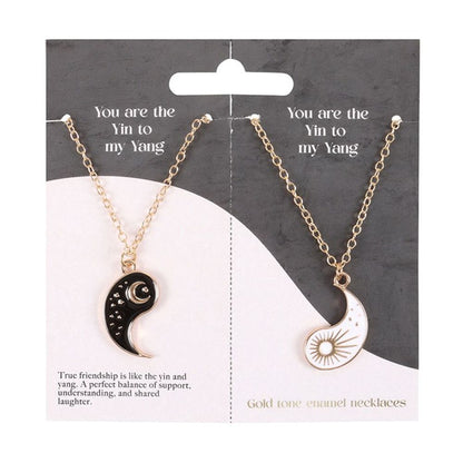 Pair of Yin Yang Best Friend Pendant Necklaces