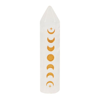 Clear Quartz Moon Phase Crystal Point - 5cm