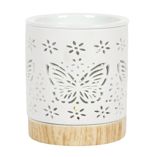 Matte Ceramic Butterfly Oil Burner