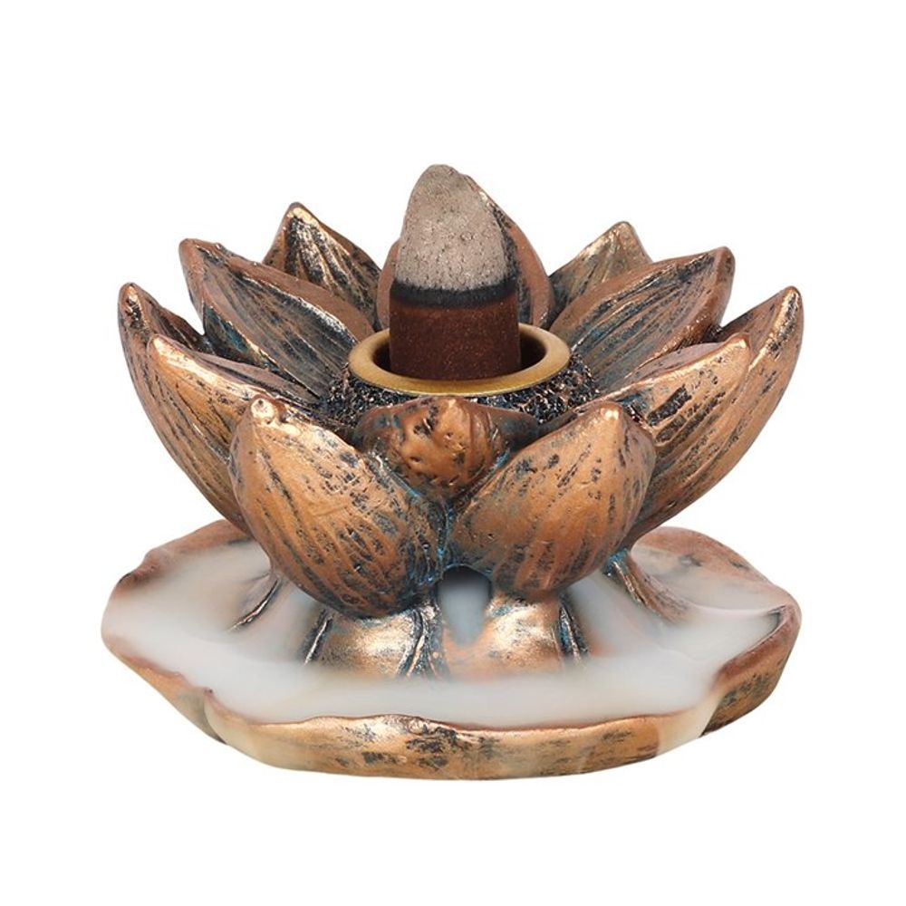 Bronze Lotus Backflow Incense Burner