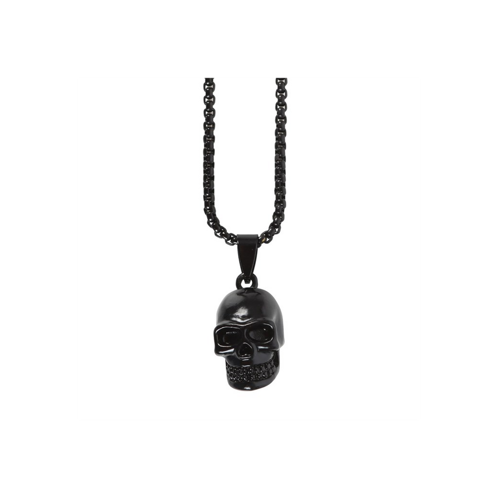 Black Obsidian Skull Necklace