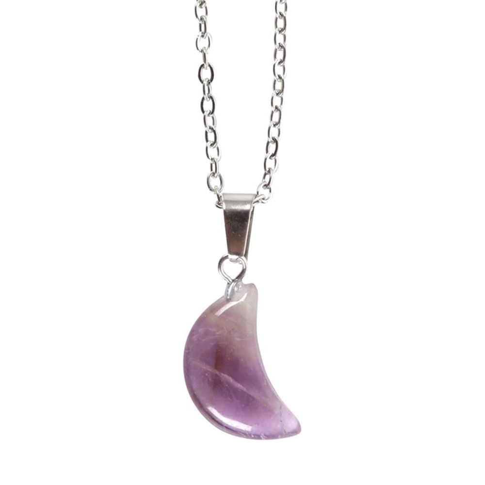 Amethyst Crystal Moon Necklace on Greeting Card