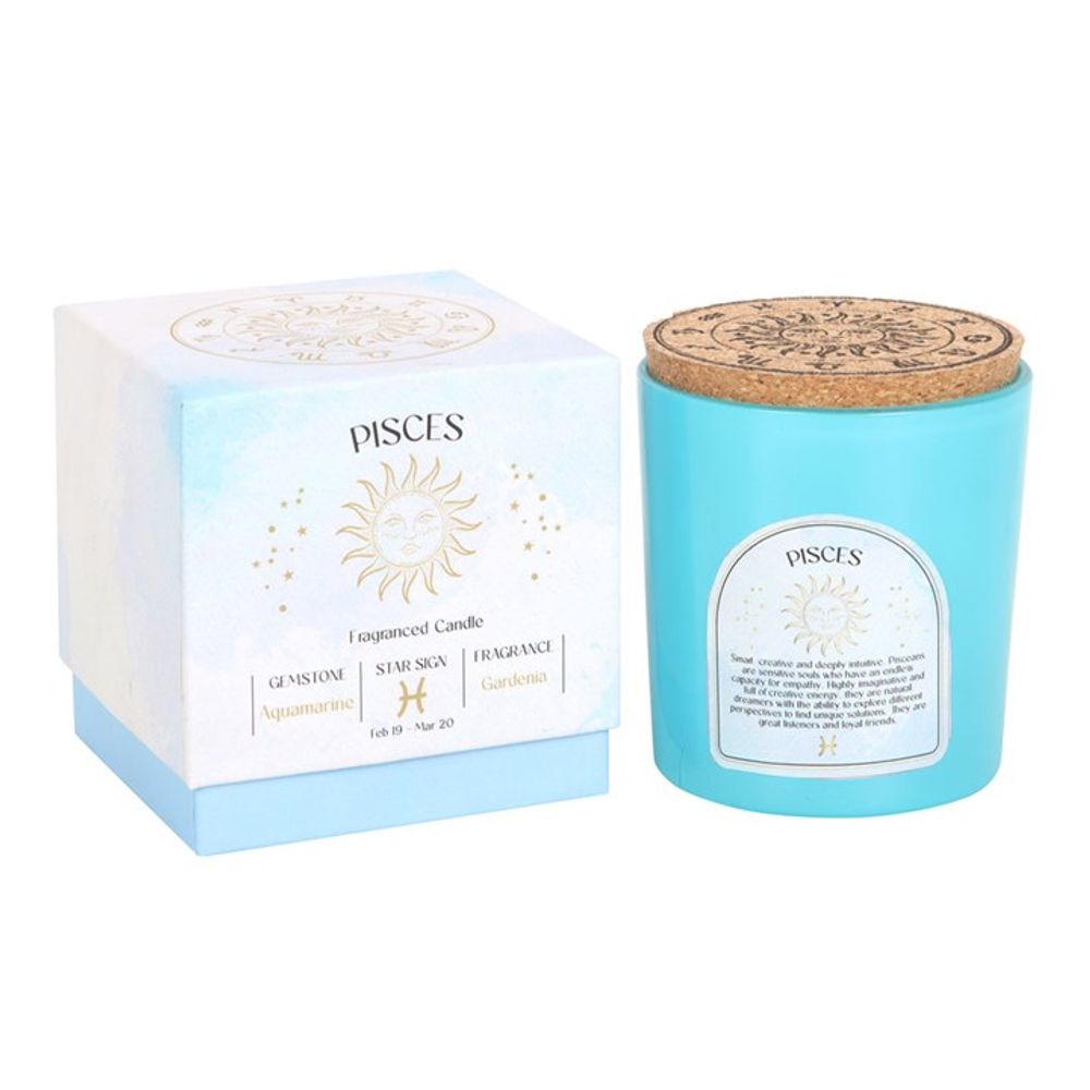 Pisces Gardenia Gemstone Zodiac Candle