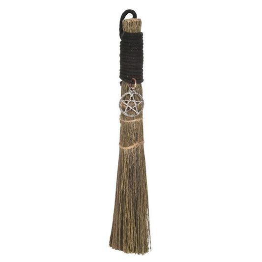 Broom with Pentagram Charm 20cm