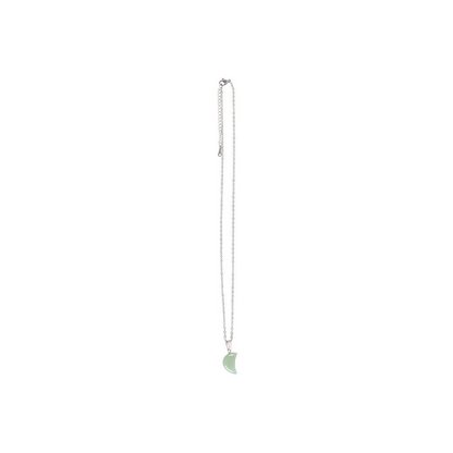 Green Aventurine Crystal Moon Necklace on Greeting Card