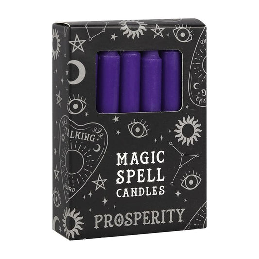 Set of 12 Purple 'Prosperity' Spell Candles