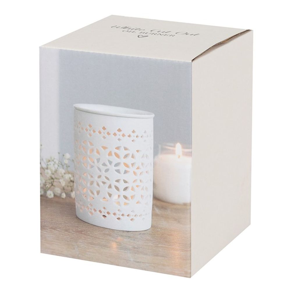 White Matte Cut Out Oil Burner