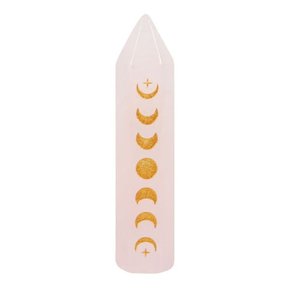 Rose Quartz Moon Phase Crystal Point - 5cm