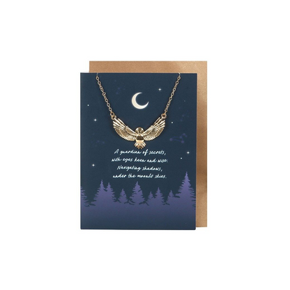 Night Owl Necklace Greeting Card